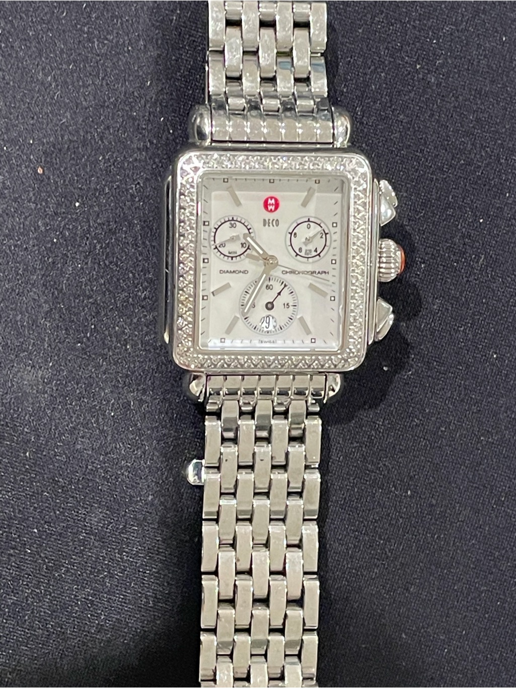 Michele Silver Stainless Steel Bracelet Watch
